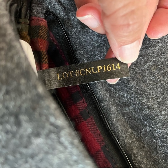 VTG L.L. Bean Small Wool Blend Leather Wristlet Purse Wallet Gray/Black EUC - Picture 9 of 12